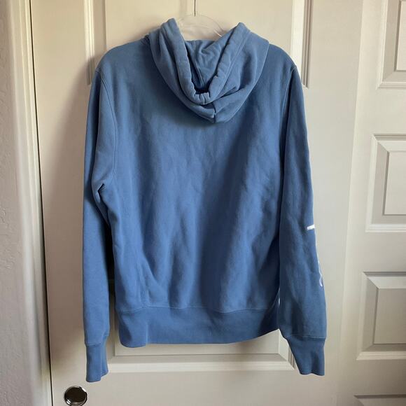 Champion Reverse Weave Embroidered Spellout Blue Hoodie - Size Medium - Picture 8 of 8